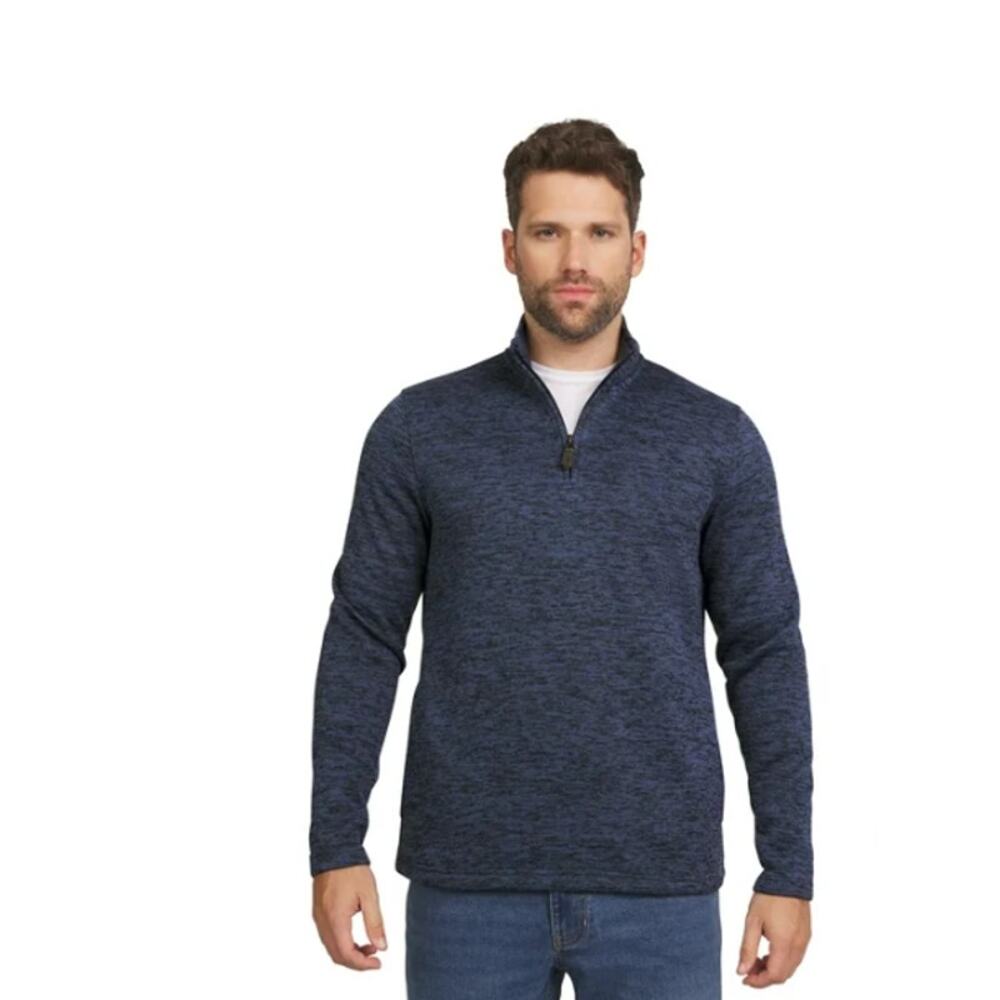 Chaps Men's Quarter Zip Fleece SweaterSize LARGE DARK DENIM